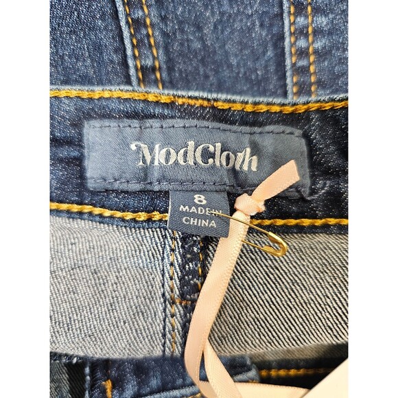 ALK Women's 8 Modcloth Dark Wash Denim‎ Classic  Blue Jean Mini Skirt NEW NWT - Picture 3 of 6